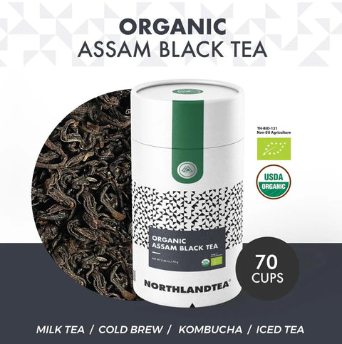 Northlandtea Organic Assam Black Tea - 70 g (2.46 oz)