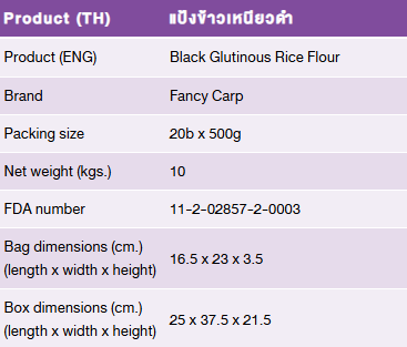 Fancy Carp Brand Black Glutinous Rice Flour – 500g