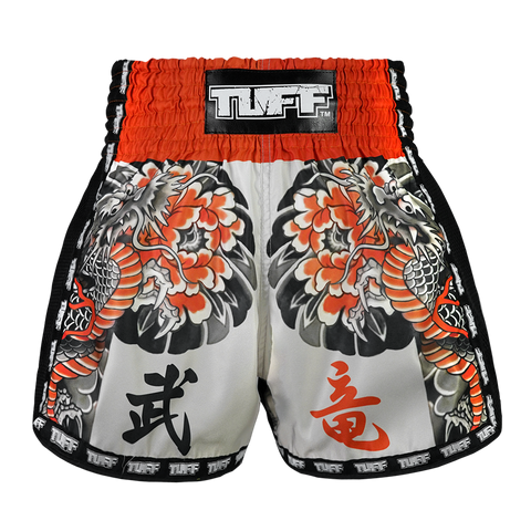 TUFF Muay Thai Boxing Shorts New Retro Style "Senshi Ryu Dragon Warrior"