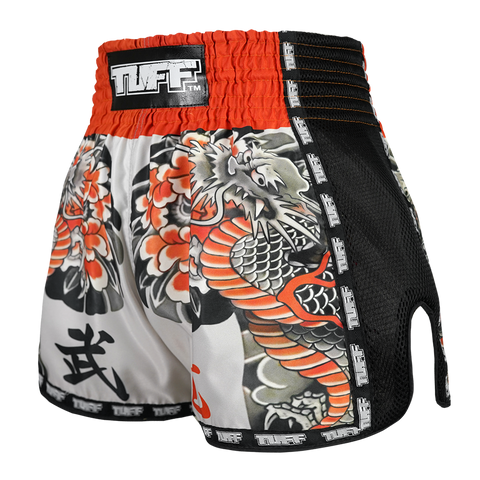 TUFF Muay Thai Boxing Shorts New Retro Style "Senshi Ryu Dragon Warrior"