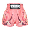 TUFF Muay Thai Boxing Shorts Pink Birds And Roses Inspired by Ancient Drawing, For Boxing Training